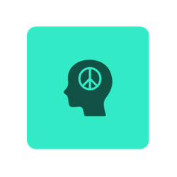 Head with peace symbol inside of it